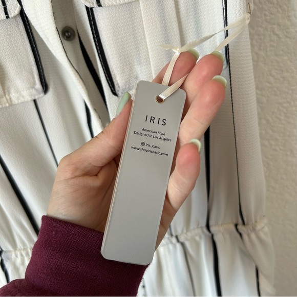 NWT Iris Monochrome Striped Button Women’s Large Jumpsuit - Picture 5 of 12